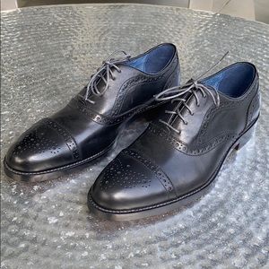NEW Aston Grey Men’s Black Wing Tip Shoes S 9